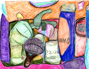 Kitchen Sink #1 - Brush Pens on Acid Free Paper - 9 in. x 12 in. - $100